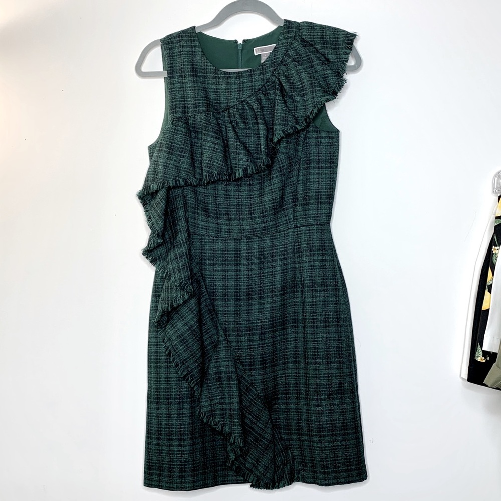 Green plaid dress
